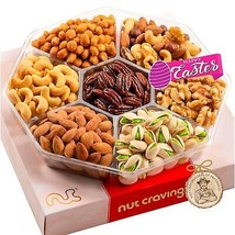 Gourmet Collection Easter Mixed Nuts Gift Basket in Red Gold Box 7 Assor... - £47.82 GBP