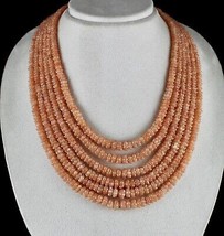 Natural Orange Quartz Carved Beaded Necklace 6 L 940 Cts Flower Gemstone... - $304.00