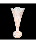 Pale Pink EAPG Pressed Glass Vase 8.5 inches Tall Fan and Zipper Pattern - £29.40 GBP