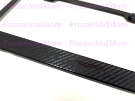 1x Svt Lightning Carbon Fiber Style Stainless Black Metal License Frame For F150 - $14.16