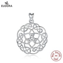 Sterling Silver Flower of life Pendant Celtic Knot Necklace Elegant Women Jewelr - £18.25 GBP