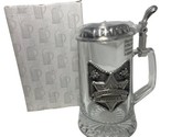 German Beer Stein Pewter Law Enforcement Officer Gift Glass Italy Gift B... - $31.87