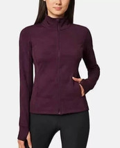 Mondetta Women Plus Size 3X Potent Purple Zip Jacquard Jacket Sweatshirt... - $15.29