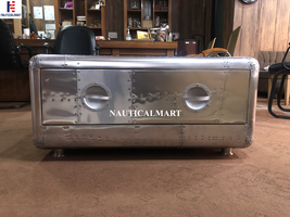 NauticalMart Vintage Coffee Table Aluminum Trunk - £1,328.15 GBP