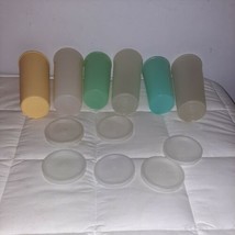 Tupperware Tumbler Cups 116 and 115 Lot Of 6 Clear Yellow Blue Green - £10.18 GBP