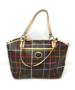 COACH Women Purse Brown Multicolor Plaid Peyton Tattersall Shoulder Tote - $65.15 CAD