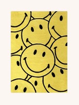 Kids Yellow Smiley Hand Tufted Rugs, Modern Rugs,Kids Rug,Custom Rugs,Cut Pile. - £72.23 GBP