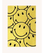 KIDS YELLOW SMILEY HAND TUFTED RUGS, MODERN RUGS,KIDS RUG,CUSTOM RUGS,CU... - $91.85