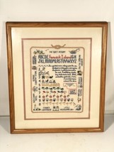 Vintage NeedlePoint Cross Stitch Framed Fenwick Island Alphabet Numeral ... - £62.55 GBP