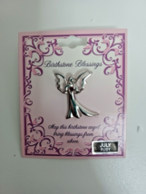 New July Birthstone Blessings Angel Pin With Ruby /SILVER Tone - £7.45 GBP