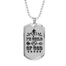 Child Of God Cross Necklace Stainless Steel or 18k Gold Dog Tag 24&quot; Chain - £37.31 GBP+