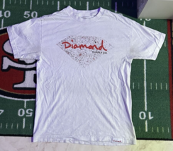 Authentic Diamond Supply Co. T-Shirt Mens Big Boxy Red White Logo Print Tee M - £11.82 GBP