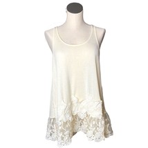 Altard State Pullover Shirt Sleeveless Tank Top Womens S Beige Lace Tunic - £18.08 GBP