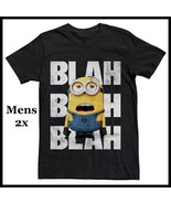 NEW Men&#39;s/Women&#39;s Minions Blah Blah Blah Black/Gray Graphic T-Shirt 2X  XXL - £14.78 GBP