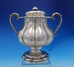 John B. Jones and Co Coin Silver Sugar Bowl Fluted Shape Angular Shell Rim #3947 - £672.68 GBP