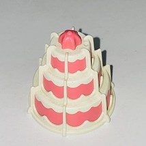 Playmobil Miniature Cake Toy Pink White Pretend Play Dollhouse Accessory - £12.78 GBP