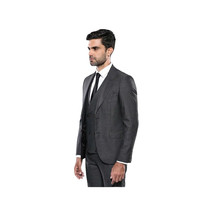 Men 3pc European Vested Suit WESSI  J.VALINTIN Extra Slim Fit JV15 Charcoal Gray image 7