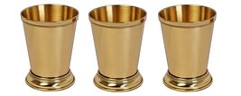 Brass Cocktail Drinkware Mint Julep Cups 12-OUNCE Gold Finish Cocktail Tumbler F - £48.83 GBP