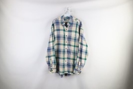 Vintage 90s Woolrich Mens XL Distressed Collared Flannel Button Shirt Plaid - £31.61 GBP