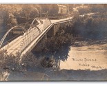 RPPC Dowagiac River Bridge Niles Michigan MI Cass County UNP Postcard Y16 - $34.60