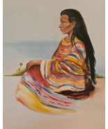 Signed Helley Southwestern Native American Indian Woman Portrait Art Pai... - $12,864.82 MXN