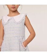 Janie and Jack Tweed Boucle Collared Dress Light Blue Girls Size 4T - €24,72 EUR