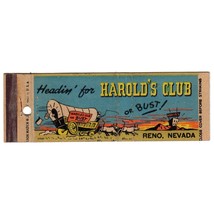 Vintage Matchbook Cover Harold&#39;s Club Reno Nevada Gambling 1940s Full Length - £19.45 GBP