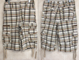 Red Rover Vintage Plaid  Zipper Cargo Shorts 100% Cotton Size 30 - $13.66