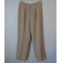 Vintage Petite Sophisticate High Waist Beige Pants Women 12 Pleated Pocket Lined - £14.31 GBP