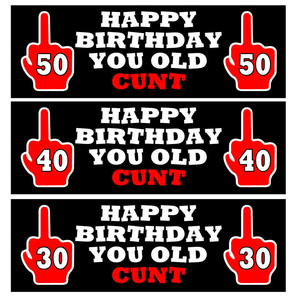 Filthy Banner RUDE FUNNY FILTHY Birthday Banner - Rude Hilarious Birthday Party ...