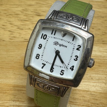 VTG Brighton Orchard Quartz Watch Women Silver Square Barrel Leather New Battery - £18.95 GBP