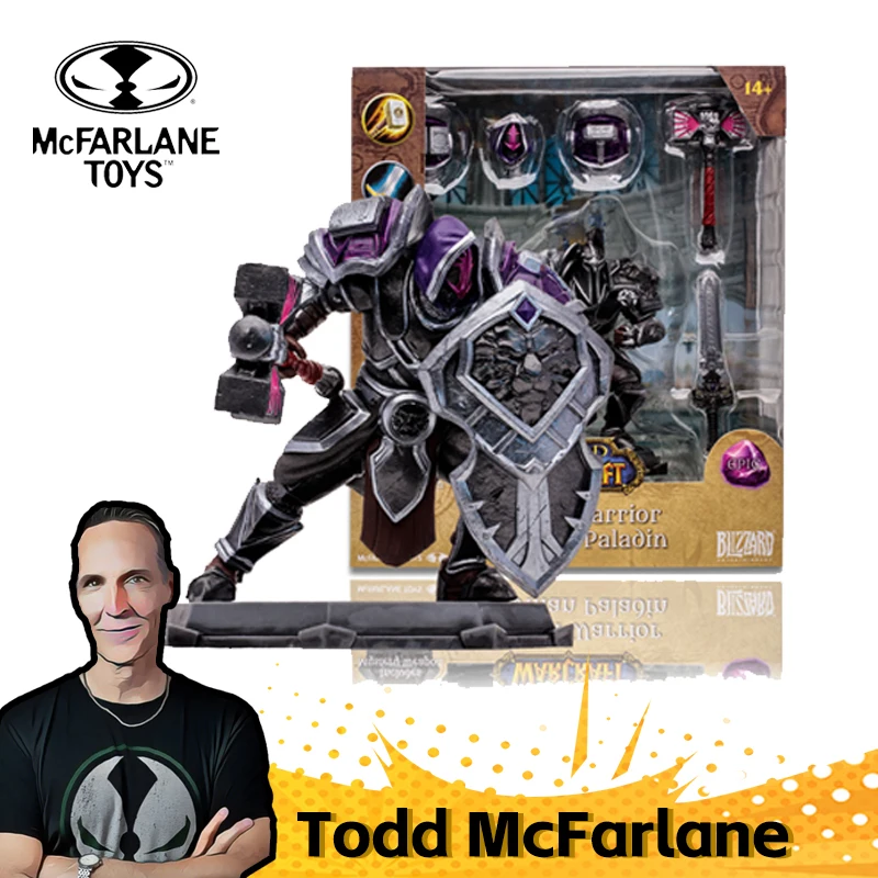 Mcfarlane Toys World of Warcraft Human Warrior/Paladin 1:12 Scale Posed Figure - £68.20 GBP