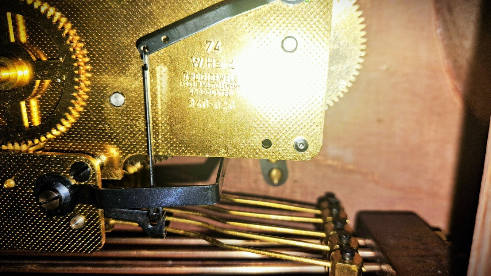 Haid Mantle Westminster Clock by Franz-Hermle 320-040 Movement Item image 7