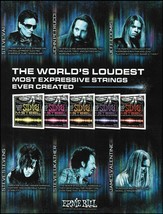 Jeff Loomis Steve Vai Stevens Lukather John Petrucci Ernie Ball strings ad print - £3.37 GBP