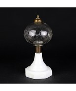 Atterbury Shelley Oil Lamp, Antique c1872 EAPG Peg, White Octagon Base 10&quot; - £35.30 GBP