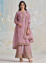 Beautiful Purple Multi Embroidered Wedding Palazzo Suit90 - £62.77 GBP