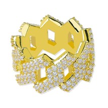 Men trendy Zirconia Rings Color Top Quality Bling Bling Ice Out CZ Hip Hop Punk  - £19.32 GBP