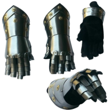 Medieval Armor Gauntlet Gothic Gloves Viking Antique Knight Iron Gauntlets Pair - £50.91 GBP