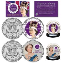 Queen Elizabeth Ii 2022 Platinum Jubilee Genuine Jfk Half Dollar U.S. 2-Coin Set - £12.66 GBP