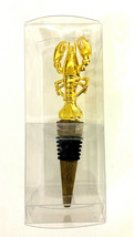 Gold Colored Lobster Bottle Stopper NEW in Box 4.75 inches long - $13.68