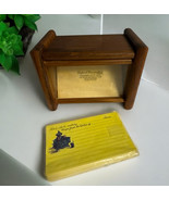 Mid Century Modern Teak Wood ,Address File Receipe Storage Box + Vtg Ind... - $22.32
