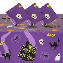 3 Pack Halloween Plastic Tablecloth For Party Decoration, Purple, 54 X 108 In - £15.29 GBP