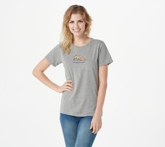Life is Good Vintage Women&#39;s Crusher Tee   X-Small Hthr Gray/Meow - £19.37 GBP
