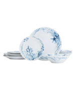 Fitz &amp; Floyd Sanibel Blue 12Pc Dinner set - $162.46 CAD