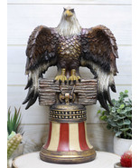 Independence Day American Glorious Bald Eagle Perching On Liberty Bell F... - £36.75 GBP