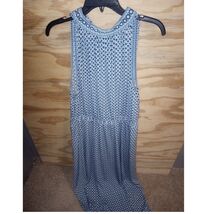 Women's Max Studio Maxi Dress Blue Large High Collar - $12.60