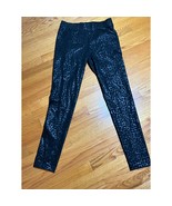 Vince Camuto shiny black leopard pull on dress pants Small Excellent pre... - €16,66 EUR
