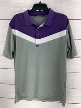 Travis Mathew Mens Polo Shirt Large Purple Gray  Short Sleeve Performanc... - £12.42 GBP