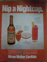 Vintage Hiram Walker Cordials Nip a Nightcap Print Magazine Ad 1971 - $5.99