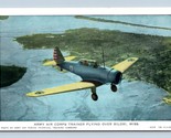 Army AIr Corps Trainer Flying Over Biloxi Mississippi MS UNP WB Postcard... - $10.20